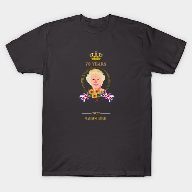 THE QUEEN'S JUBILEE 70 T-Shirt by Katebi Designs